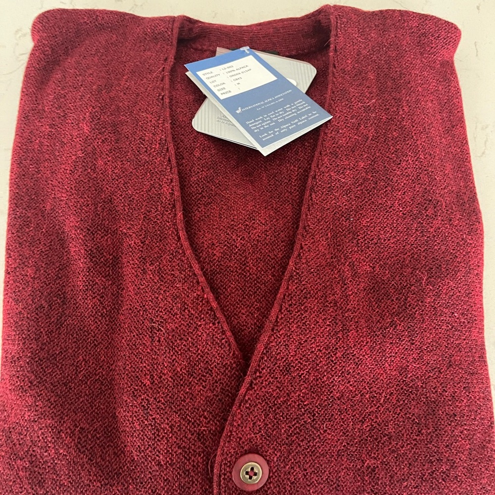 Elegant Burgundy Men's Cardigan